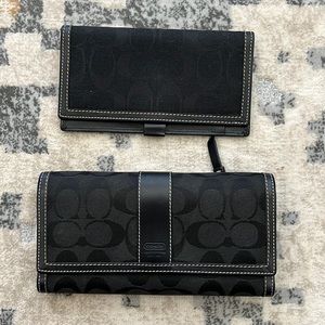 Black Coach wallet with check book holder